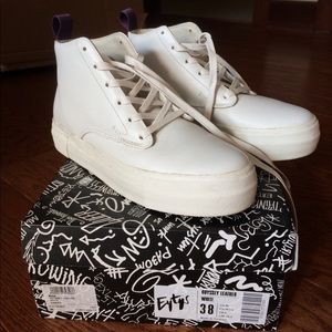 Eytys Odyssey White Leather High Top Sneaker 38